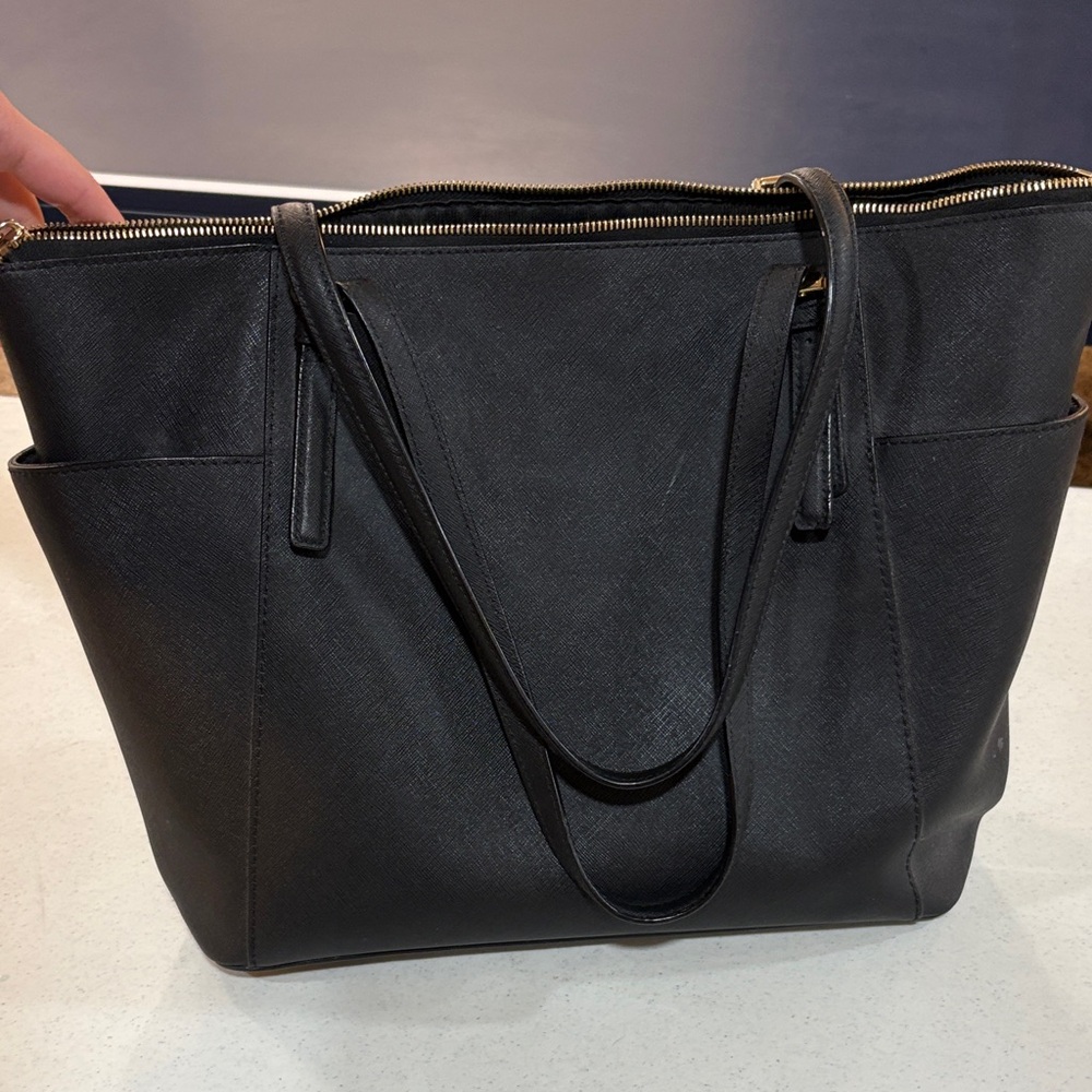 Michael Kors Black Tote with Gold Accents - Picture 3 of 5